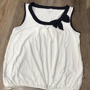 Ann Taylor Loft Ivory / Black Tank Top.